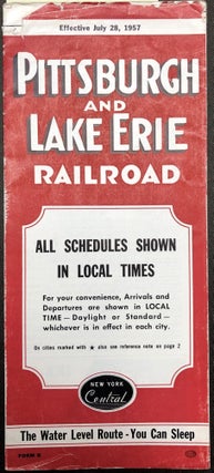 Item #z04567 Pittsburgh and Lake Erie Rail Road Time Tables: Effective July 28, 1957. Pittsburgh,...