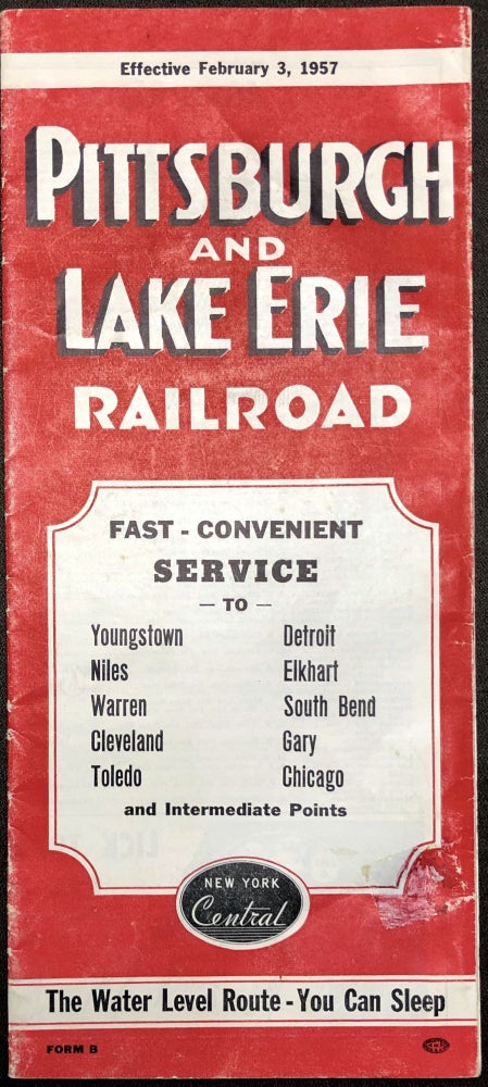 Item #z04568 Pittsburgh and Lake Erie Rail Road Time Tables: Effective February 3, 1957. Pittsburgh, Lake Erie Railroad, P&LE RR.