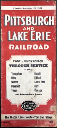 Item #z04569 Pittsburgh and Lake Erie Rail Road Time Tables: Effective September 29, 1946....