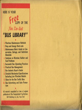 Item #z04920 The New, Ten-Unit "Bus Library", including Wartime Maintenance Methods, Shop and...