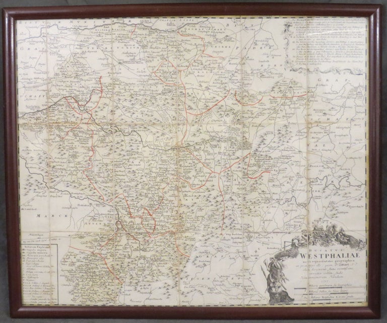 Item #z04962 Hand colored map of Westphalia, Germany (1757). n/a.