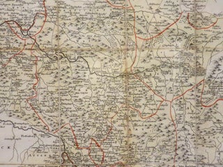 Hand colored map of Westphalia, Germany (1757)