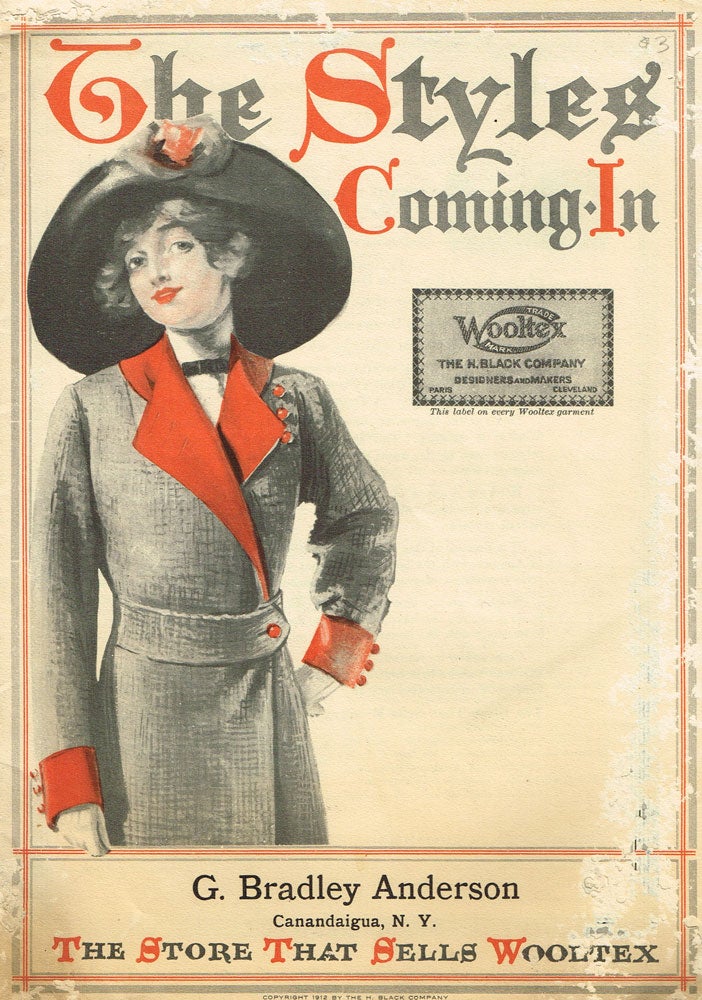 Item #z06322 The Styles Coming In: Catalog of G. Bradley Anderson, Canandaigua, NY: The Store that Sells Wooltex. G. Bradley Anderson, Madame Savarie.