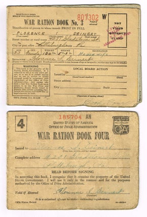 United States Ration Books, 1, 2, 3, and 4. Pittsburgh, 1942-1943