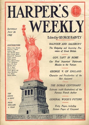 Item #z06624 Harper's Weekly for Saturday, July 26, 1902. George Harvey