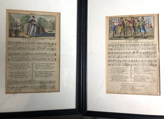 Item #z07279F Two Framed Illustrated Song Sheets: 'A New Song. Address'd to the Crew of the...