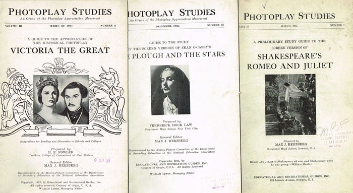 Item #z07757 Photoplay Studies: An Organ of the Photoplay Appreciation Movement, Lot of 14 Issues (1936-1939). Max J. Herzberg.