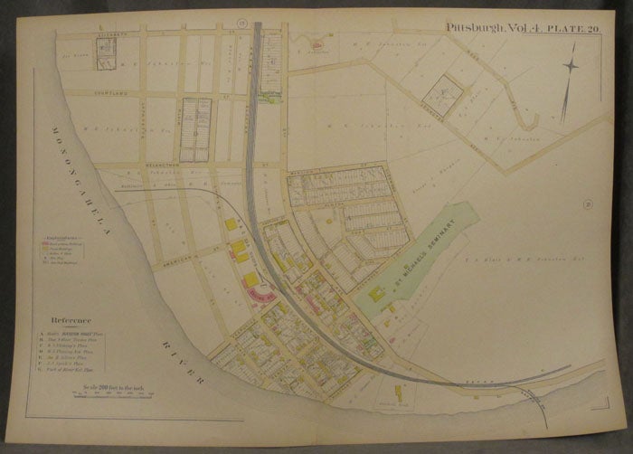 Item #z07879 Plat Map of Pittsburgh, Including Parts of Hazelwood. Pittsburgh Maps, Hazelwood.
