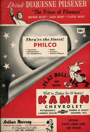 Item #z08696 Playball, Official Pirate Score Card and Review for the 1950 Season. Pittsburgh...