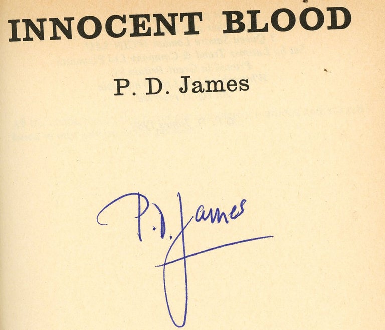 Item #z09278 Innocent Blood, SIGNED by P.D. James. P. D. James.